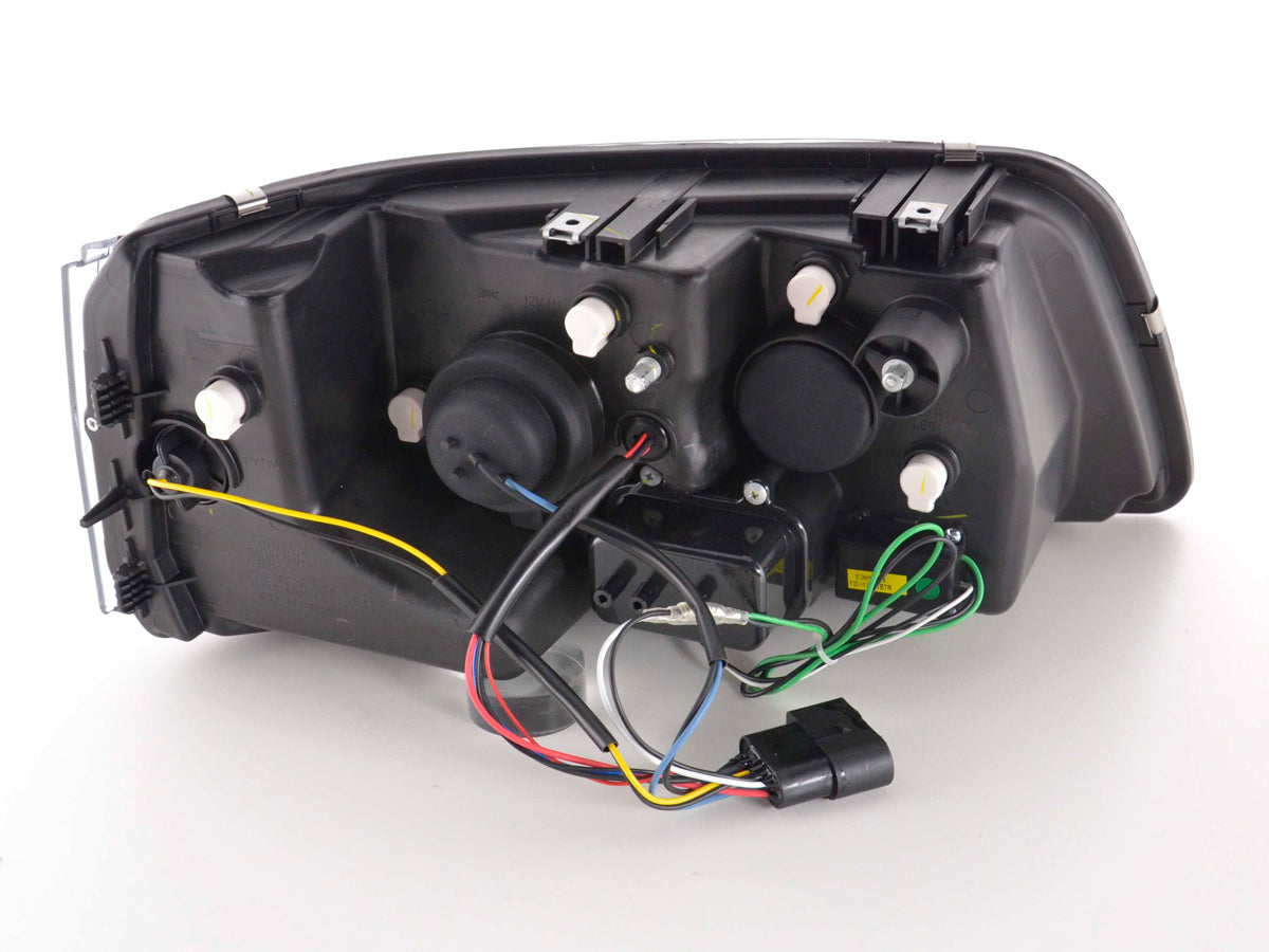 Scheinwerfer Set Daylight LED TFL-Optik VW Bus Typ T5 03-09 schwarz Scheinwerfer Set Daylight LED TFL-Optik VW Bus Typ T5 03-09 schwarz